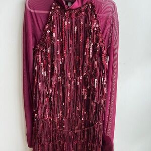 Weissman Burgundy Sequin Dress